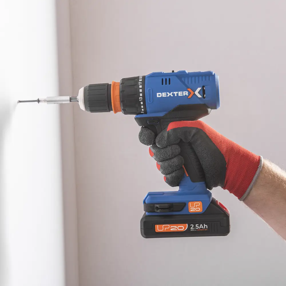Дрель аккумуляторная Dexter 20VSD2-35RCA.1A, 20 В Li-Ion 2.5 Ач STLM-2050147 - Вид №8