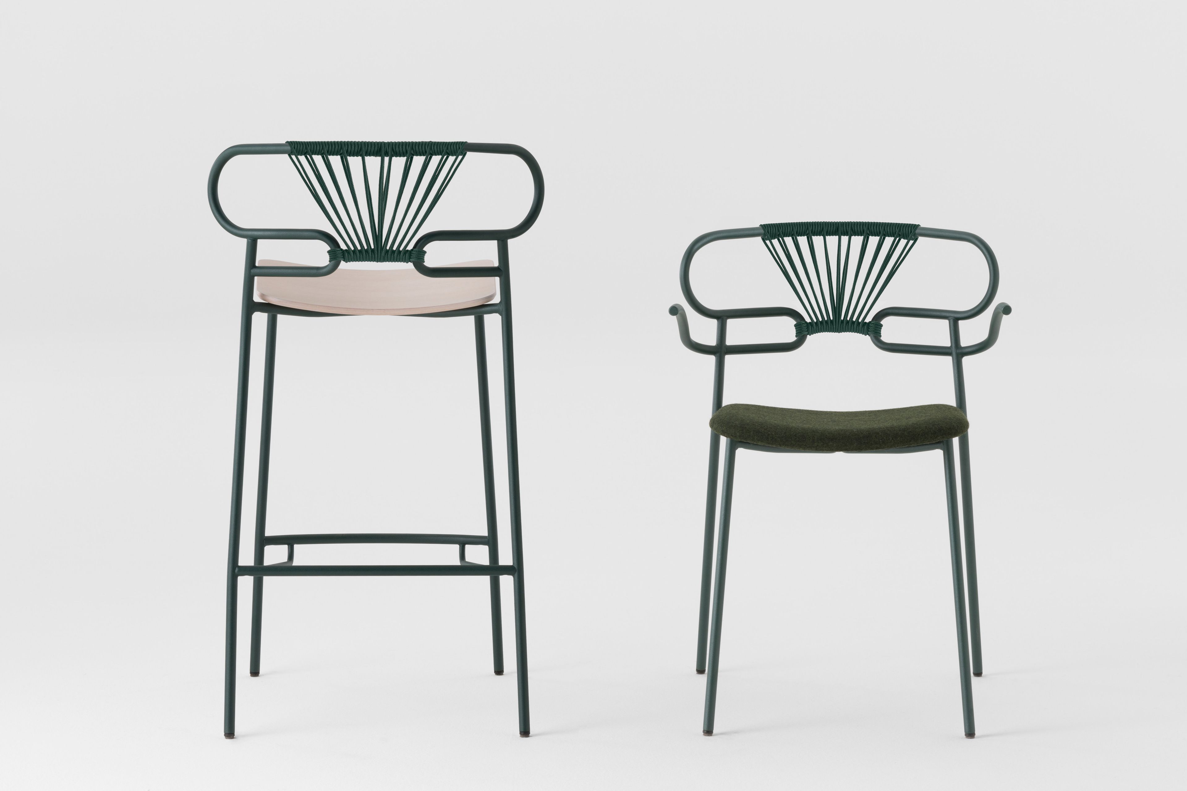 Металлический и буковый табурет с подставкой для ног TrabA' Генуя ARCH-00053299 - Вид №2