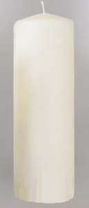 079817 Свеча пеньковая 8 х 20 см 813 г слоновая кость Омский Свечной