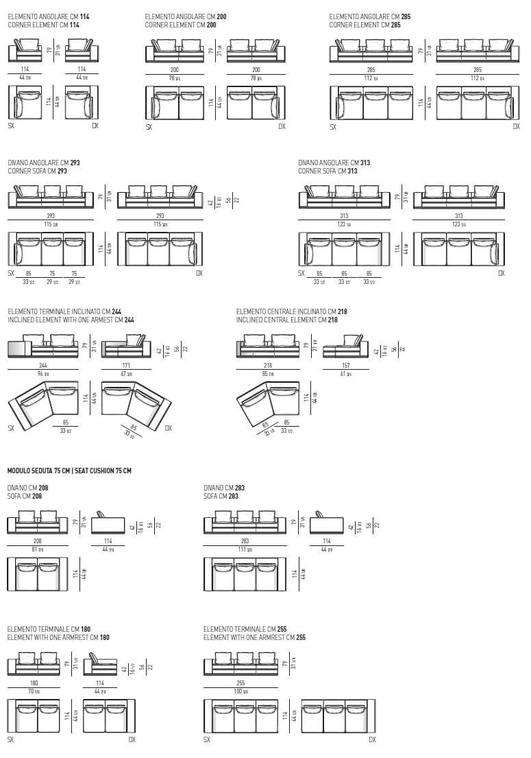 Модульный угловой диван из ткани Minotti ARCH-00085023 - Вид №8
