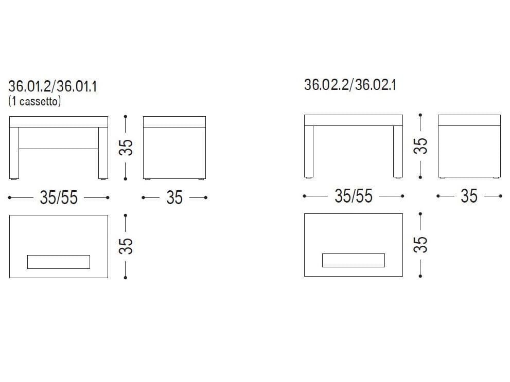 Тумбочка из массива дерева с ящиками Riva 1920 Night-night ARCH-00030150 - Вид №2