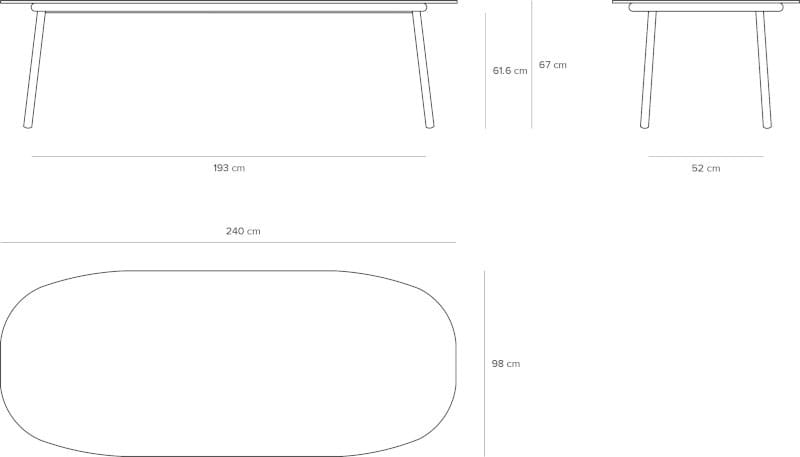 Овальный обеденный стол из нержавеющей стали TRIBÙ Tosca ARCH-00103206 - Вид №4