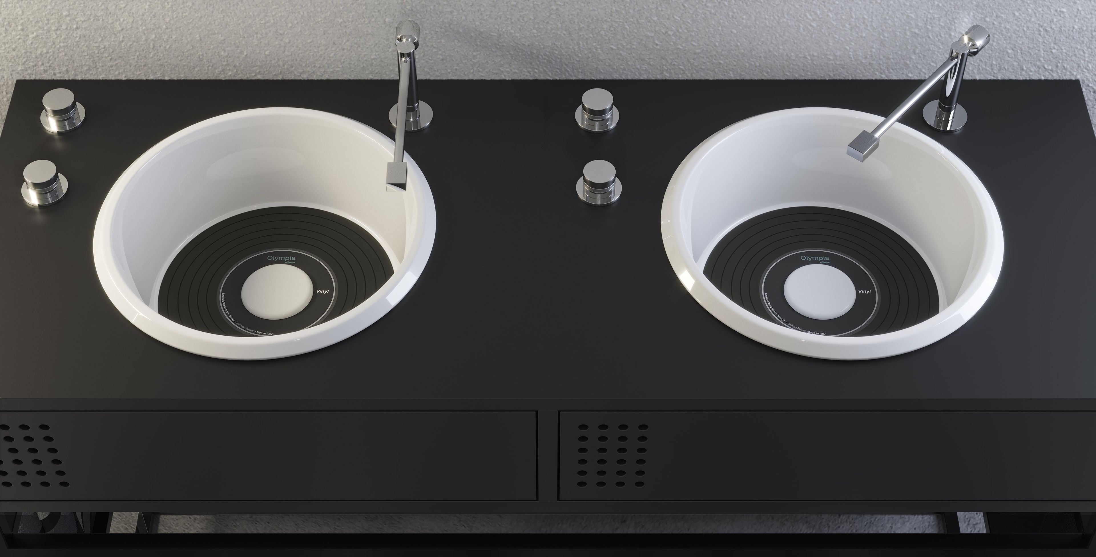 Двойной железный умывальник с ящиками Olympia Ceramica Vinyl ARCH-00005032 - Вид №1