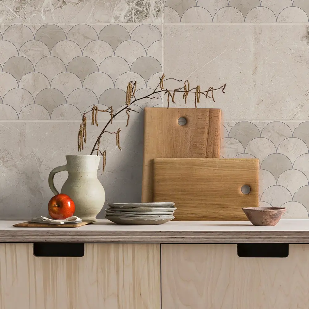Декор настенный Azori Elegance Beige 31.5x63 см глянцевый цвет бежевый 84735855 STLM-2116985 Kerlife - Вид №2