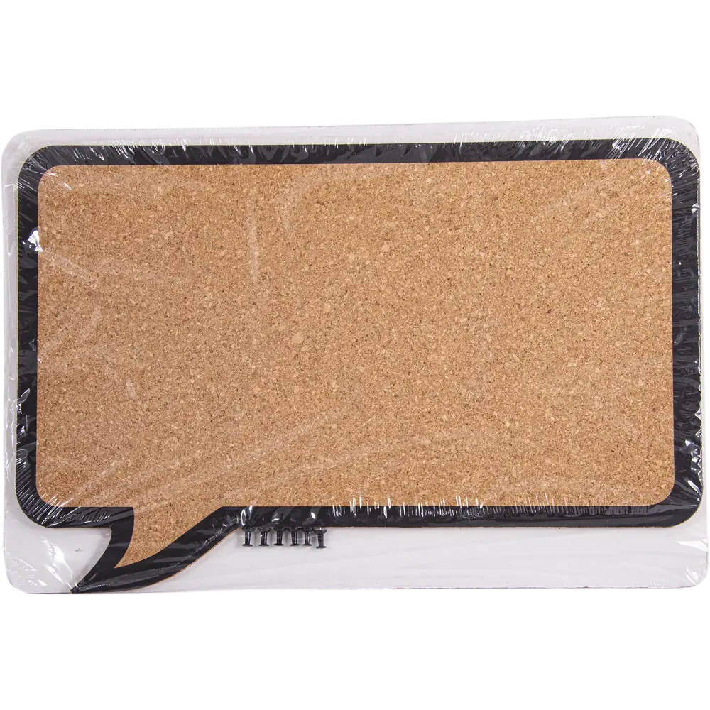 Доска пробковая Сообщение 6 кнопок 44x29 см черно-бежевый Santreyd STLM-2126953 - Вид №2