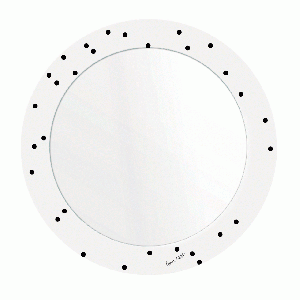 Зеркало с рисунком белое круглое "Черные точки" Pois BONESSI PRINT BY BONESSI 081622 Разноцветный