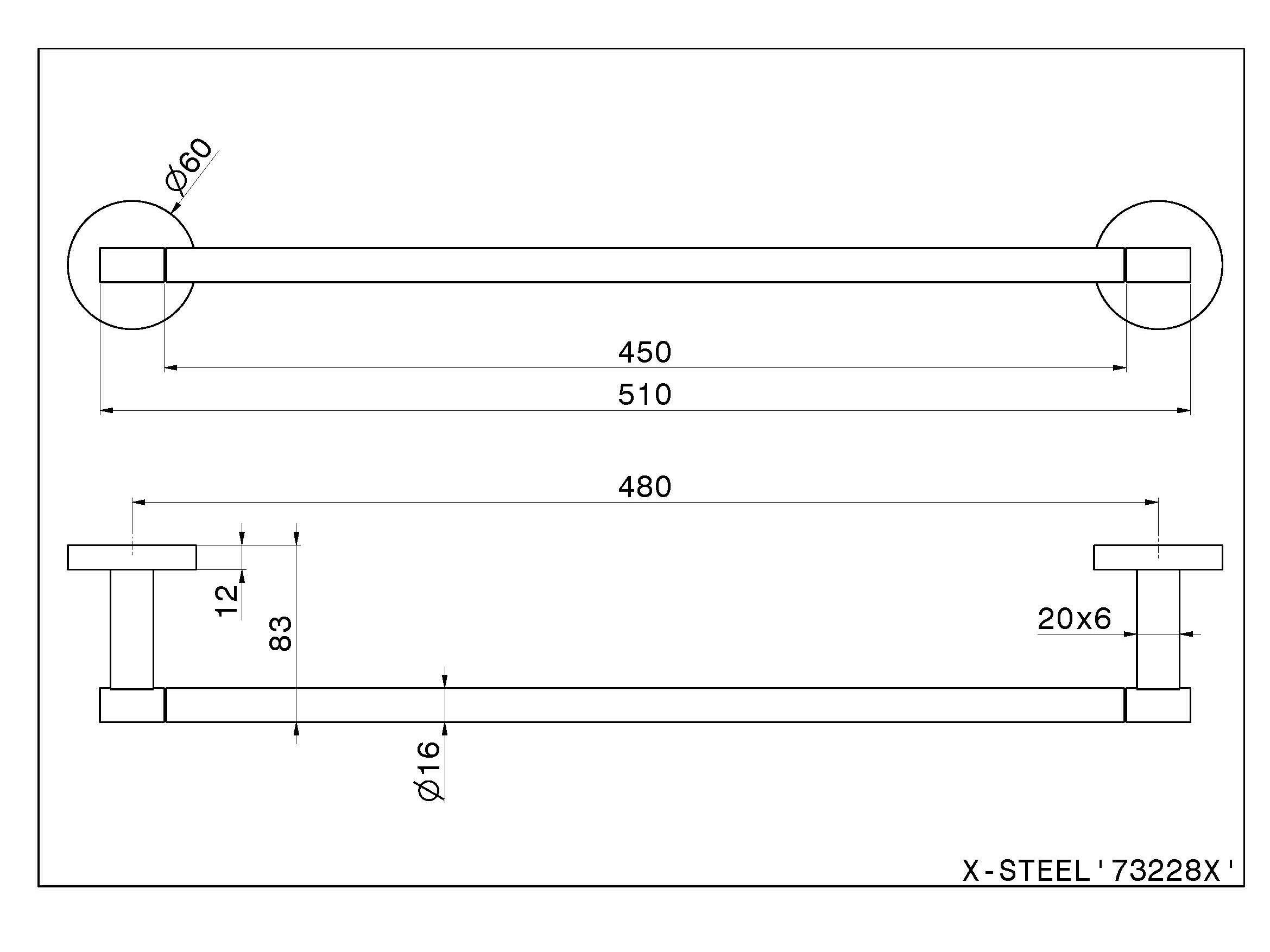Держатель для полотенец из нержавеющей стали Newform аксессуары X-STEEL 316 ARCH-00007196 - Вид №1