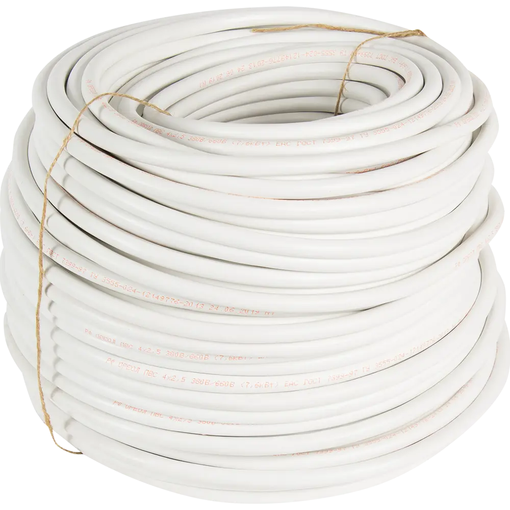 Провод Ореол ПВС 4x2.5 мм 100 м ГОСТ цвет белый STLM-2059398 - Вид №1