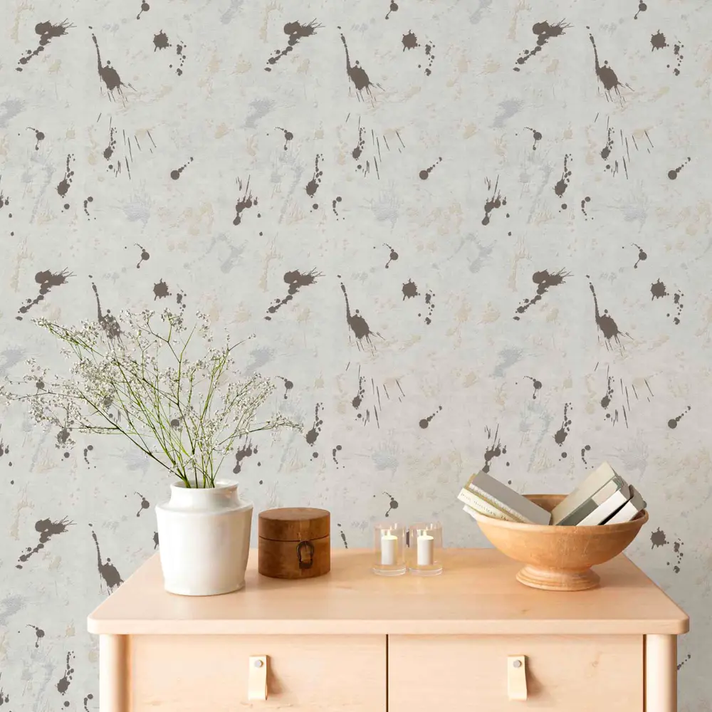 Московская обойная фабрика Дроп: текстурированные бумажные обои в бело-черных тонах 89369359 STLM-0816381 - Вид №2