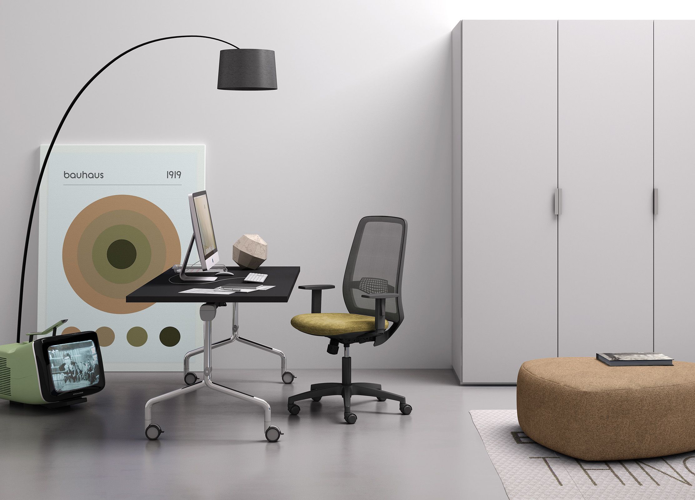 5 спиц подлокотник ткань поворотный операционный стул офис Leyform Star ARCH-00090051 - Вид №1