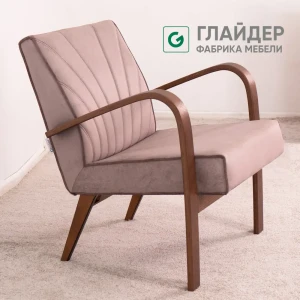 Кресло Glider Шелл/Винтаж Elza 10 62x73x71 см велюр цвет орех антик