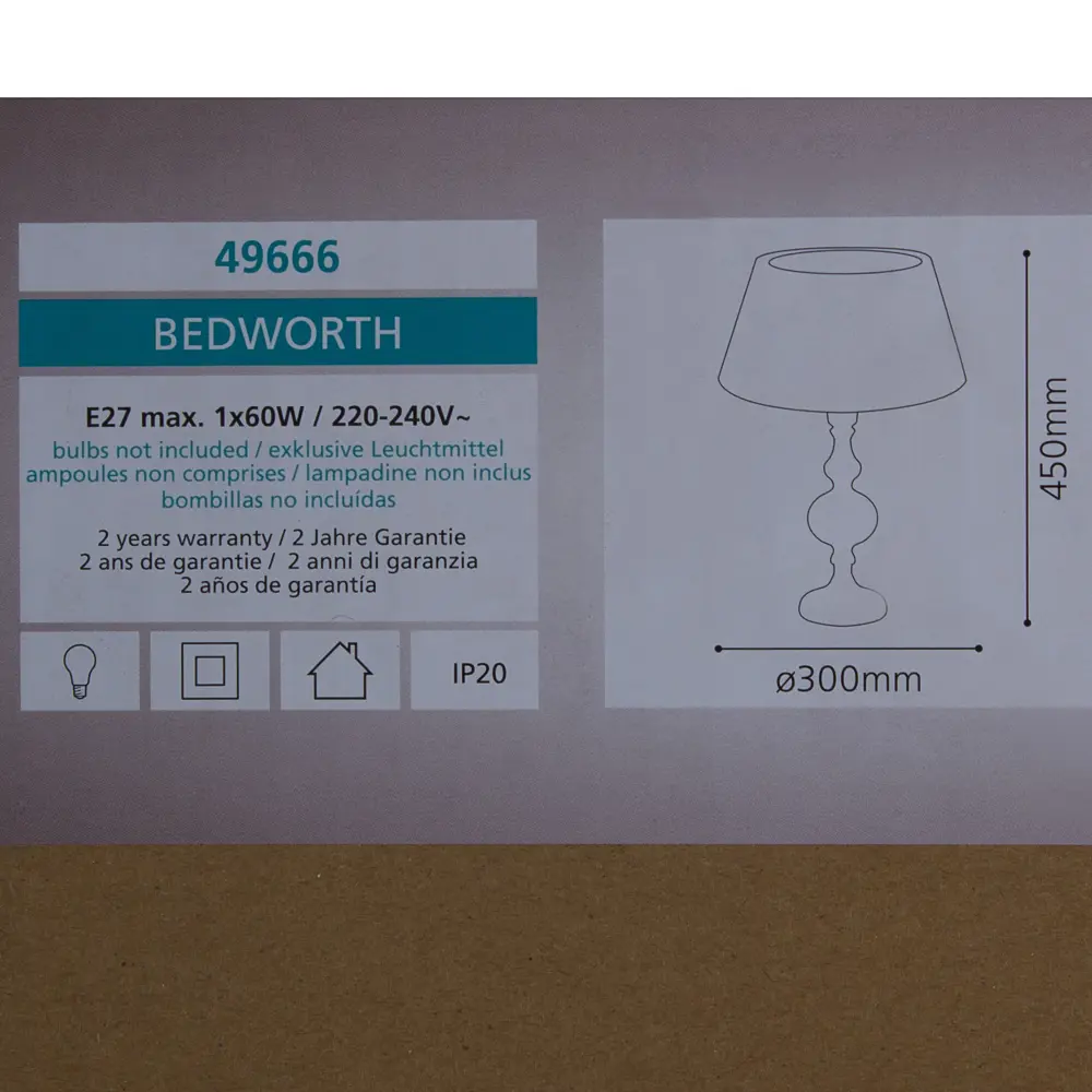 Настольная лампа Eglo «Bedworth» 1хE27x60 Вт, цвет хром STLM-2182140 - Вид №4