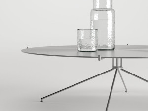 Круглый стальной журнальный столик