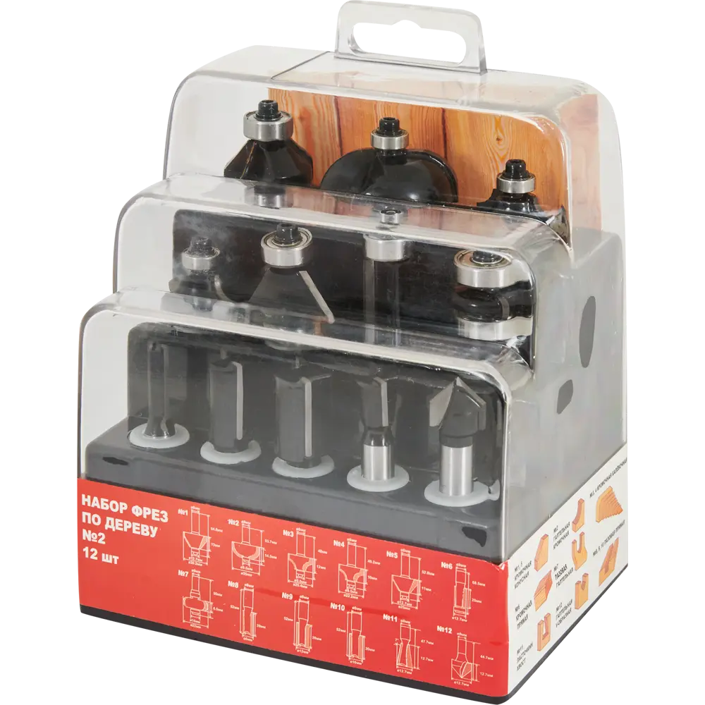85635397 Набор фрез №2 фигурных по дереву 1412003, 12 шт. STLM-0064804 Santreyd 