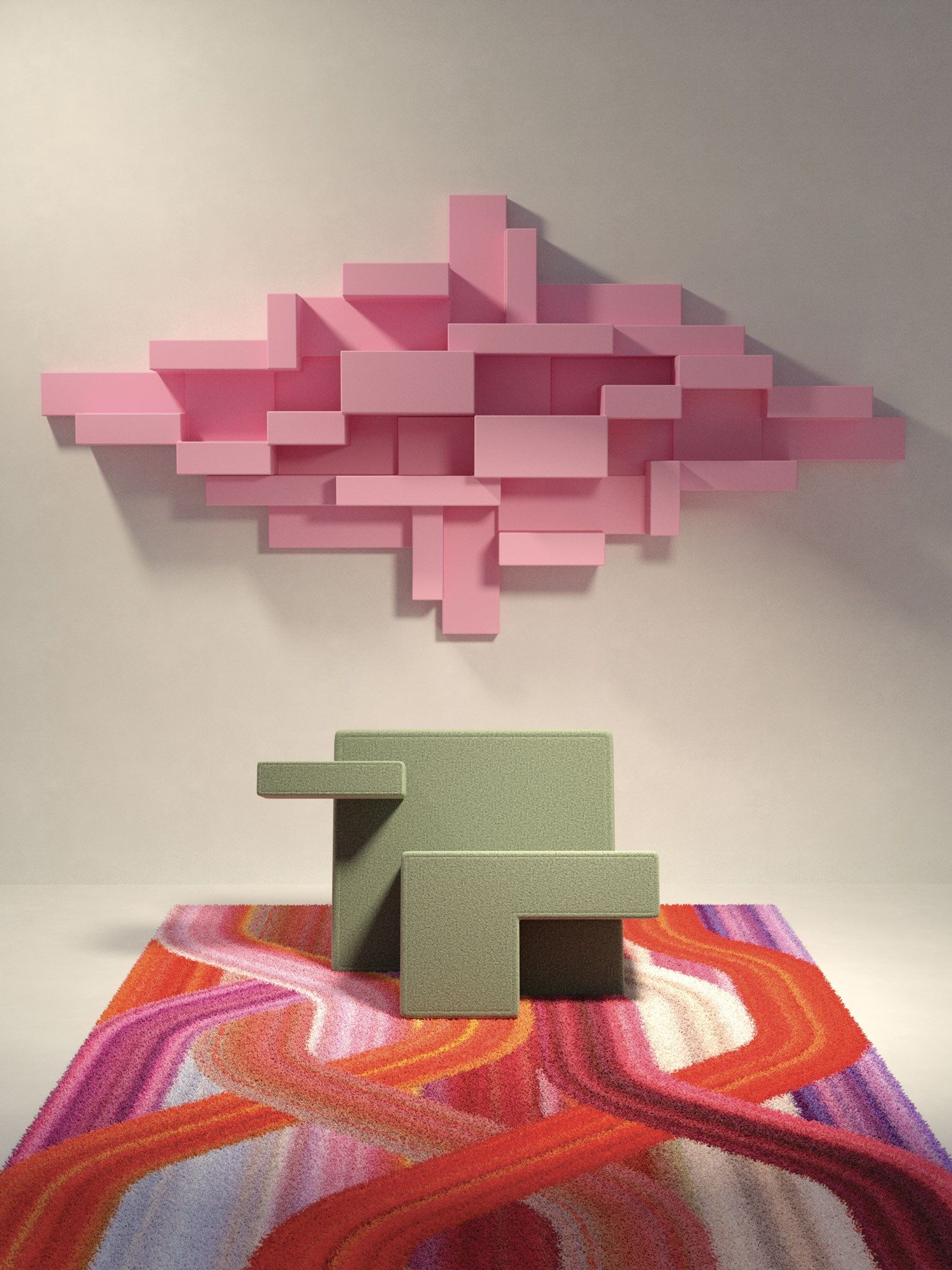 Подвесной книжный шкаф из полиэтилена Qeeboo Примитивная ARCH-00122855 - Вид №5