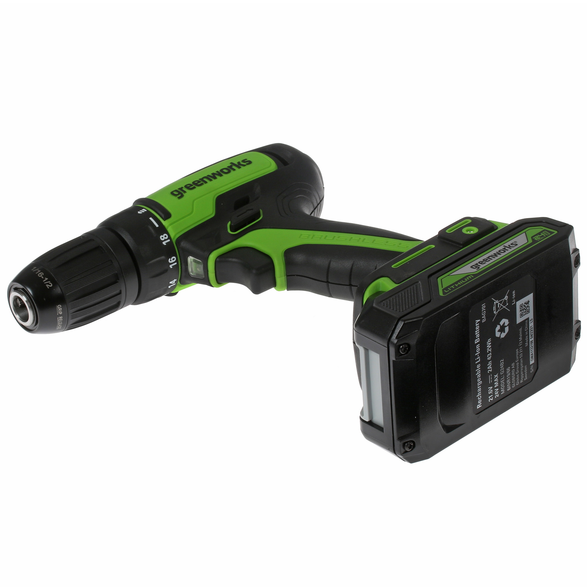 Дрель-шуруповерт GreenWorks GD24DD35K2 24V 5346968 STDN-0063096 - Вид №4