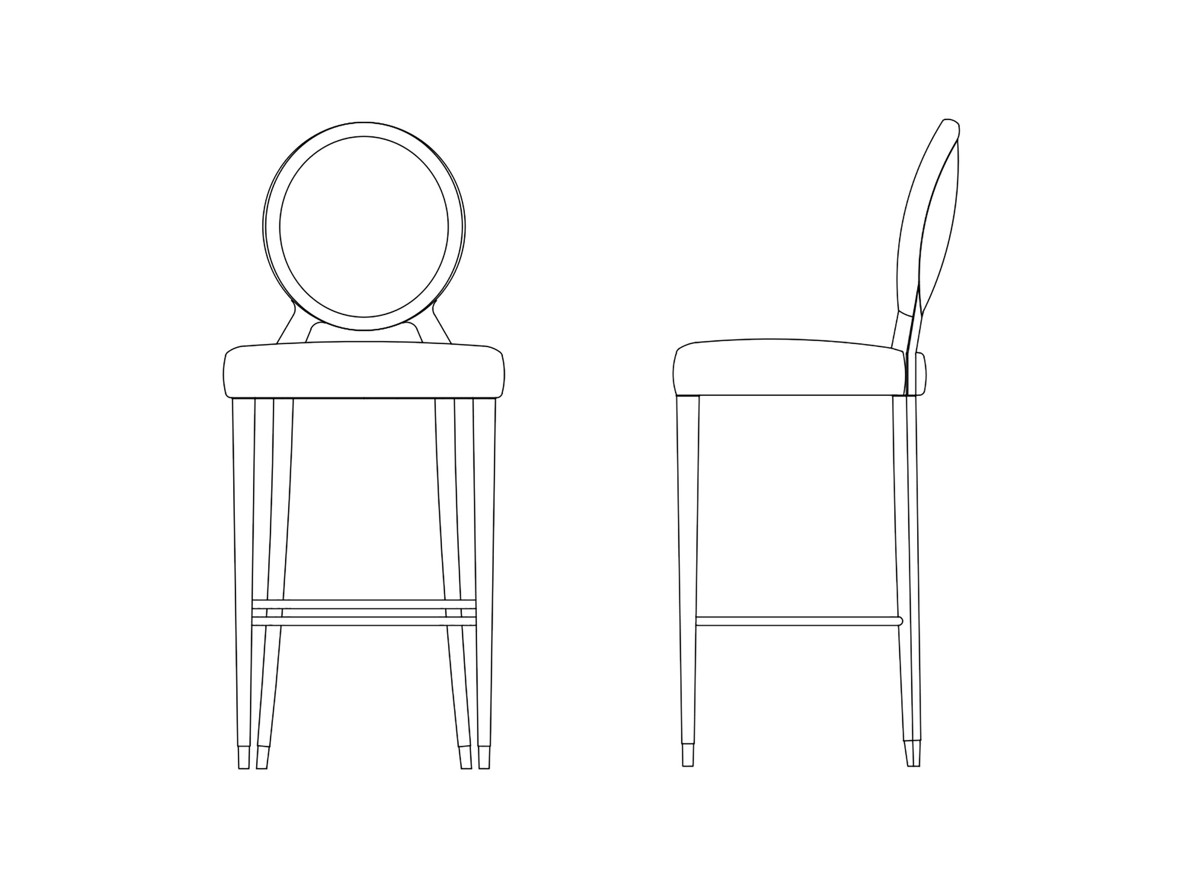 Мягкий барный стул со спинкой Casa Magna AUREA ARCH-00085970 - Вид №1