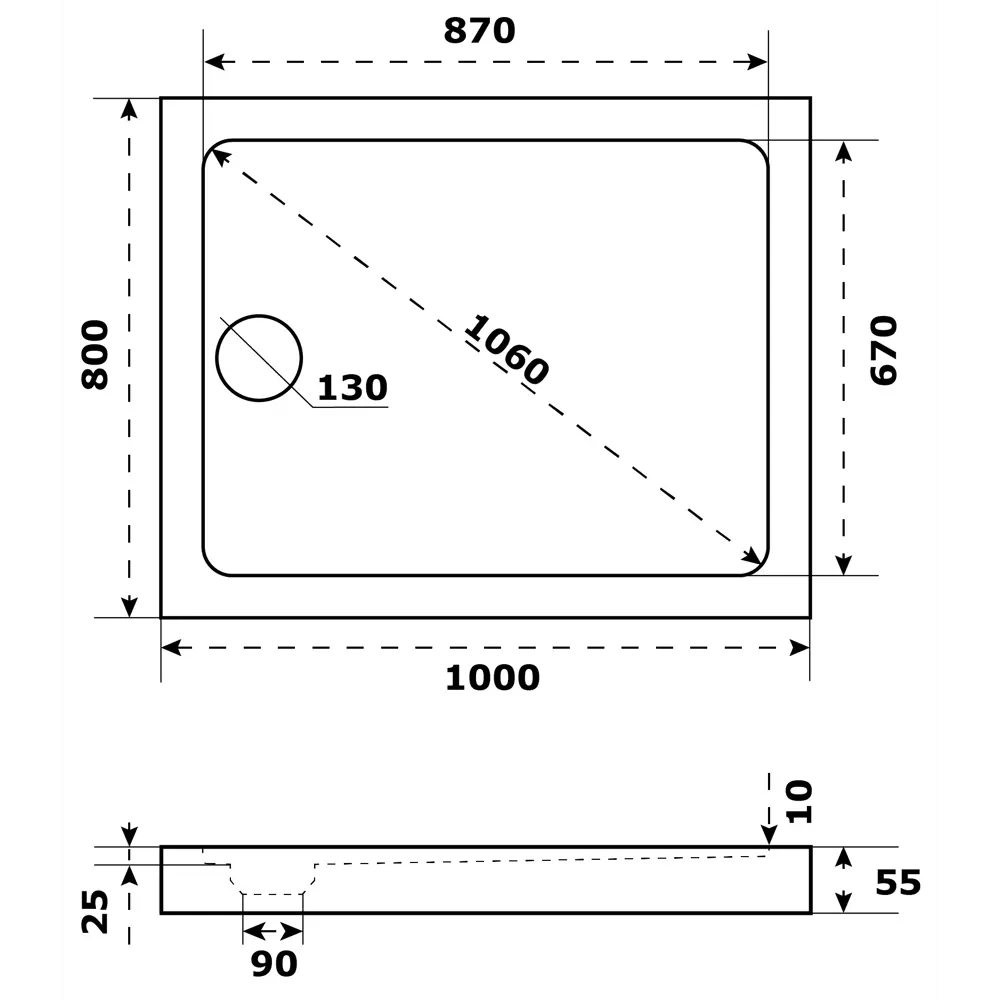 Душевой поддон Slim акрил 100x80 см 82677808 STLM-2210471 Santreyd - Вид №2