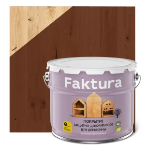 Покрытие Faktura защитно-декоративное для древесины махагон 9 л