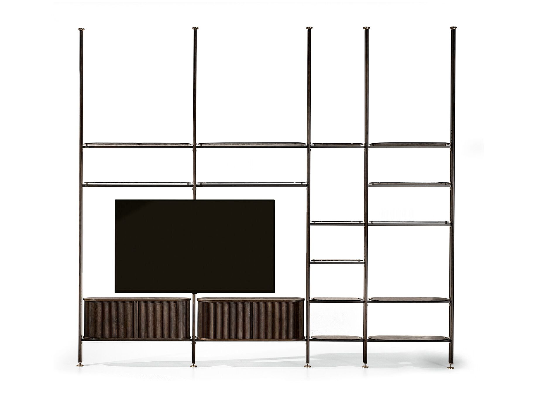 Стеклянный книжный шкаф с креплением пол-потолок Naturedesign Главная ARCH-00088266