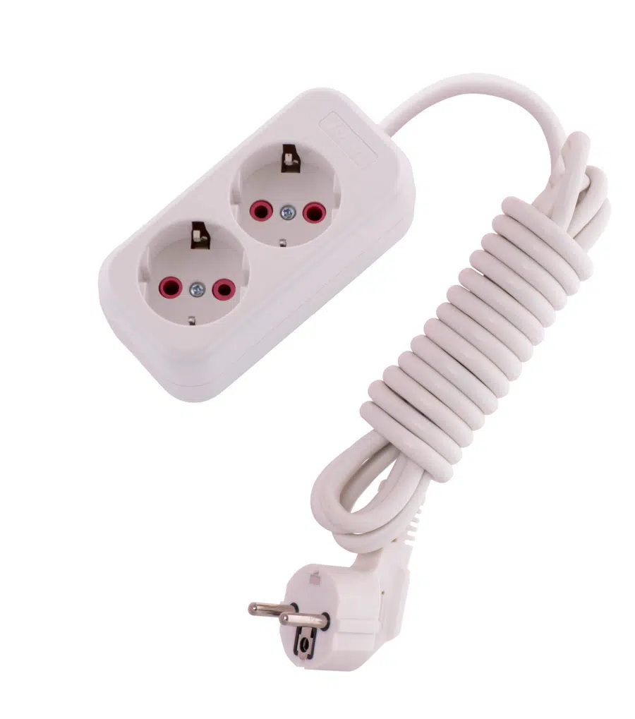 LILA Удлинитель с заземлением 2 входа, 3 метра белый LEZARD 720-0203-201