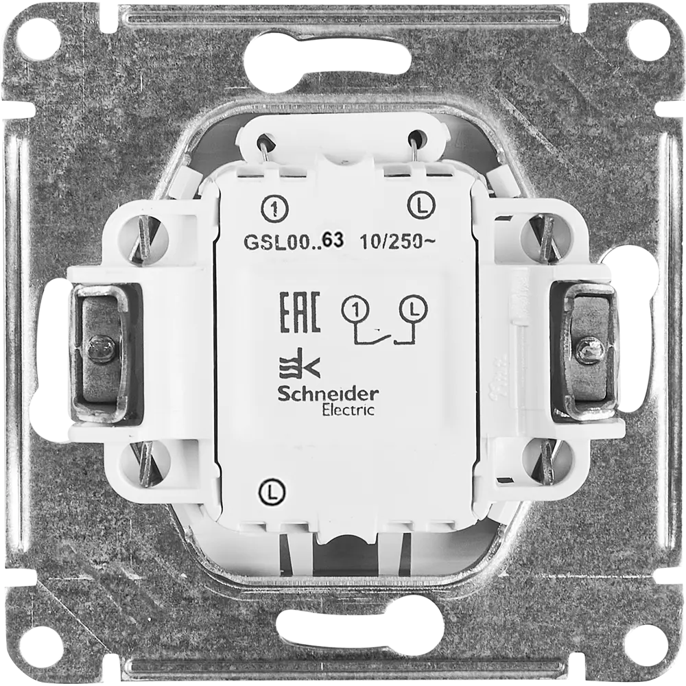 Schneider Electric Glossa — встраиваемый переключатель с 1 клавишей в алюминиевом исполнении 86710501 STLM-0070863 - Вид №2