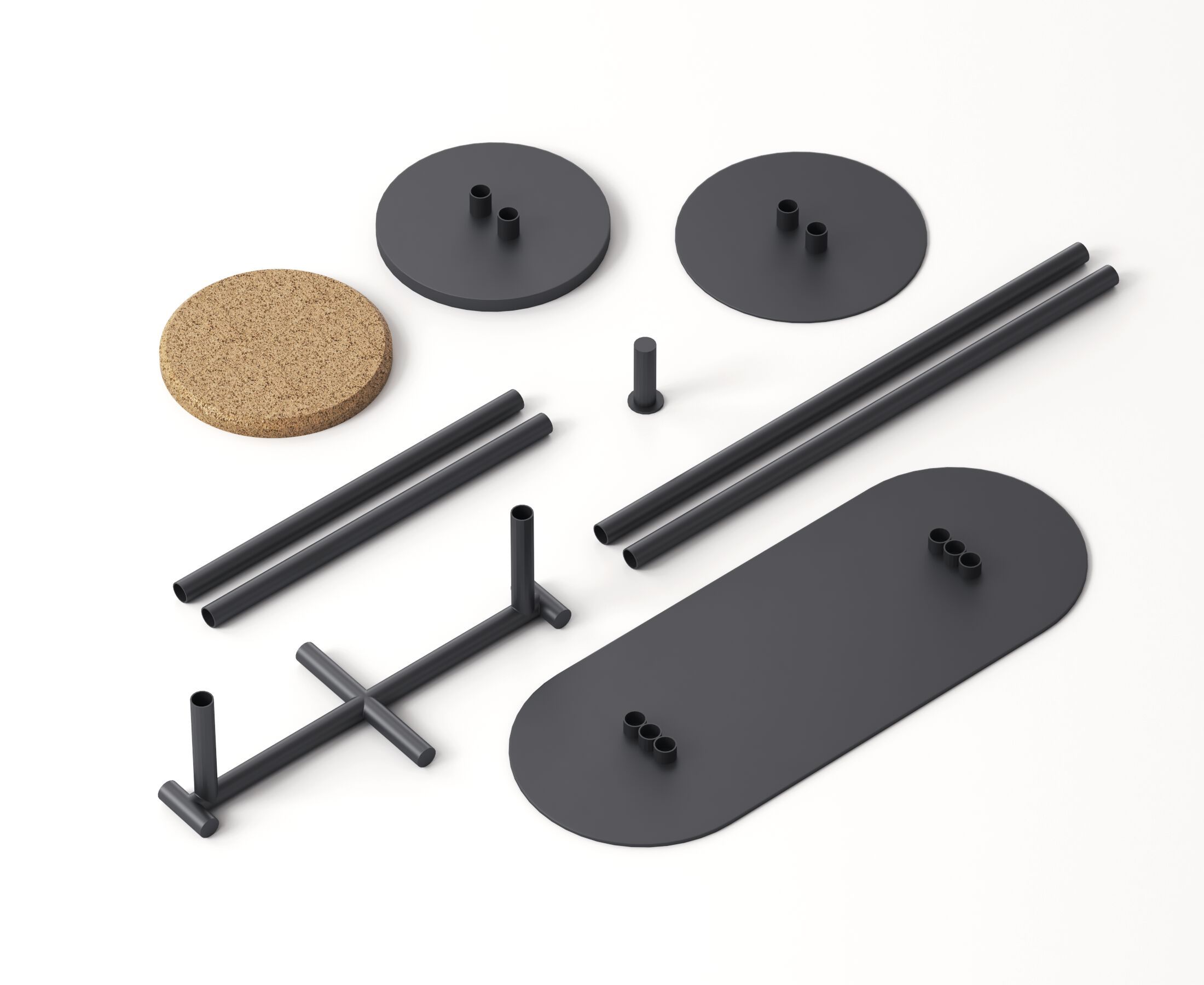 Стальной и пробковый высокий садовый стул с журнальным столиком Joyf точка ARCH-00111902 - Вид №11