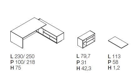 Угловой стол с системой люверсов Las Mobili ARCH-00029513