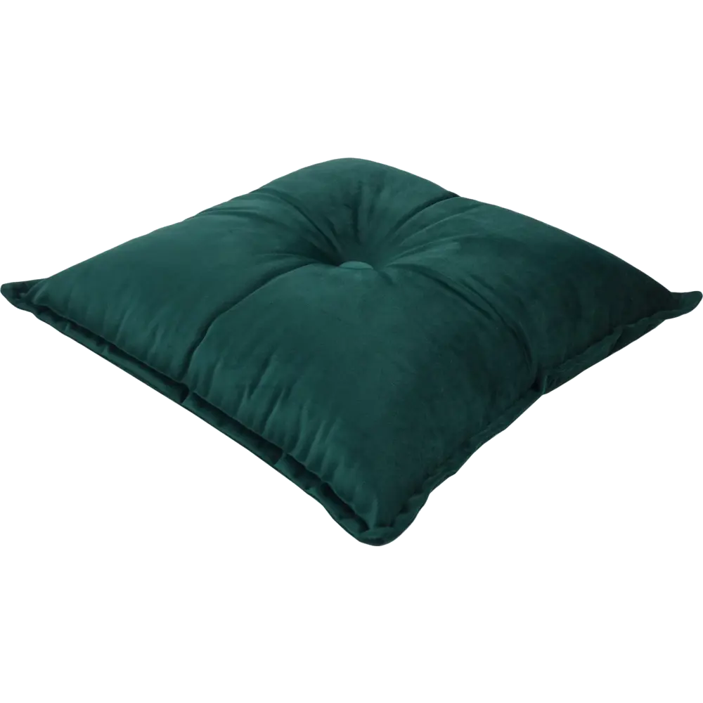 Подушка с пуговицей Бархат 43x43 см цвет изумруд 89112397 STLM-2210831 LINEN WAY  - Вид №1