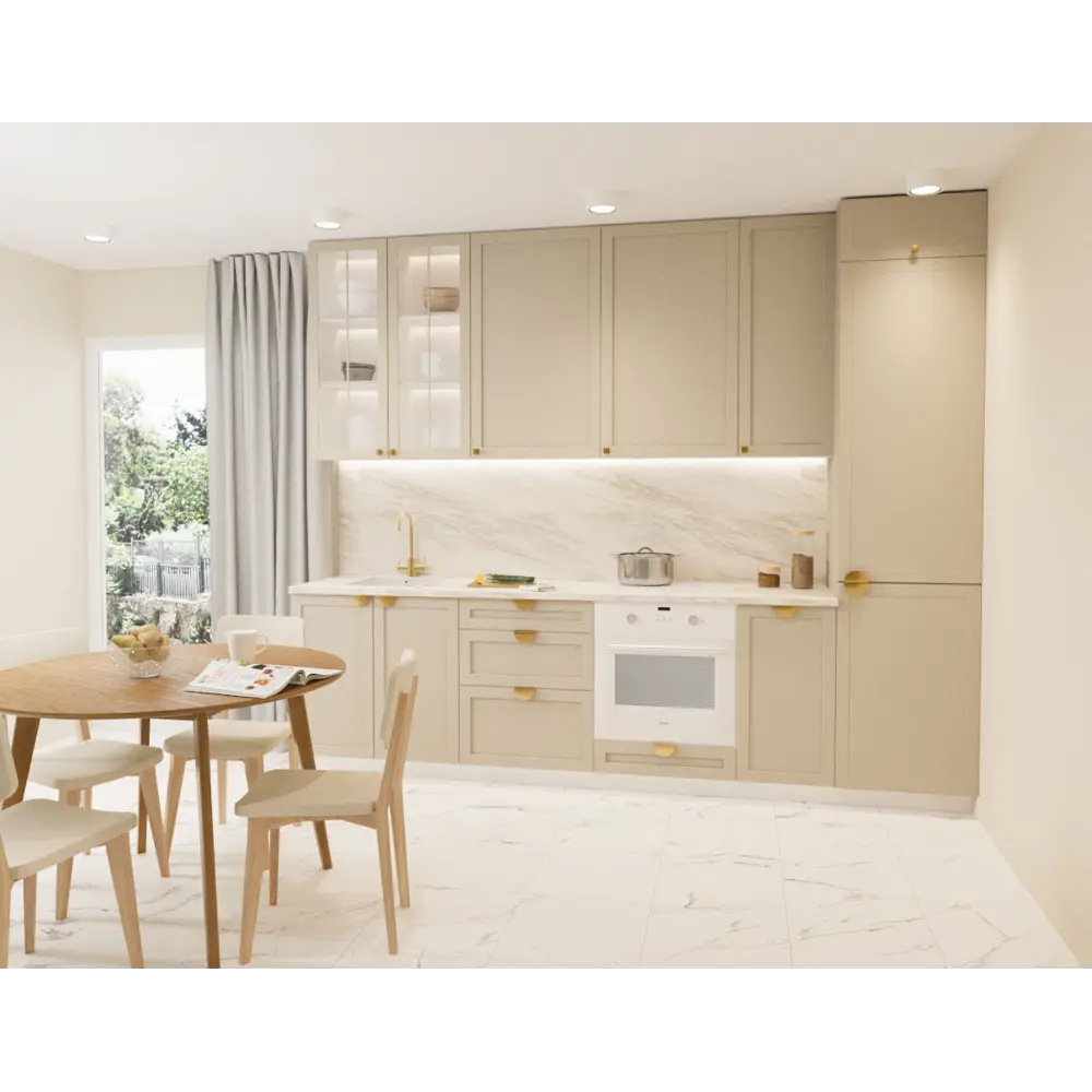 Фасад для кухонного шкафа Ньюпорт 44.7x214.1 см Delinia ID МДФ цвет бежевый Ньюпорт Бежевый STLM-2110049 - Вид №1