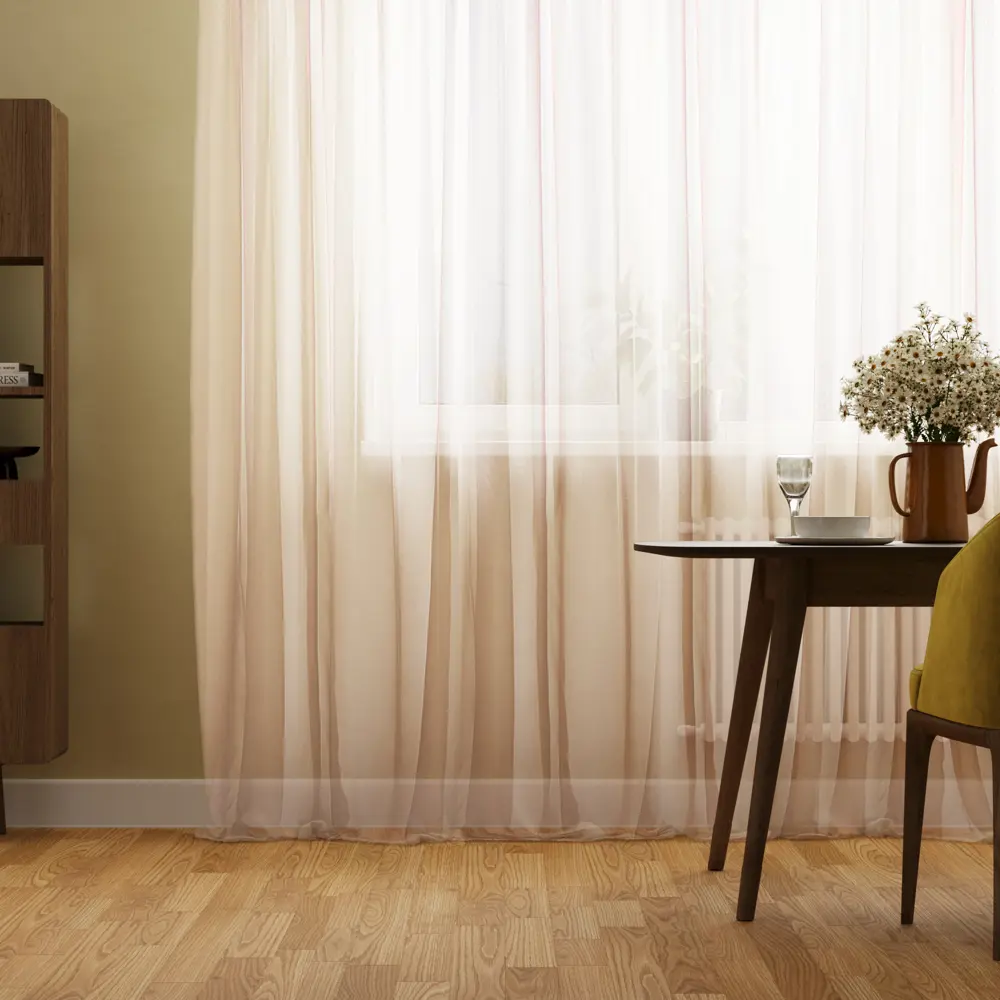 Тюль на ленте Виола 300x310 см цвет пудровый MIAMOZA STLM-2148673