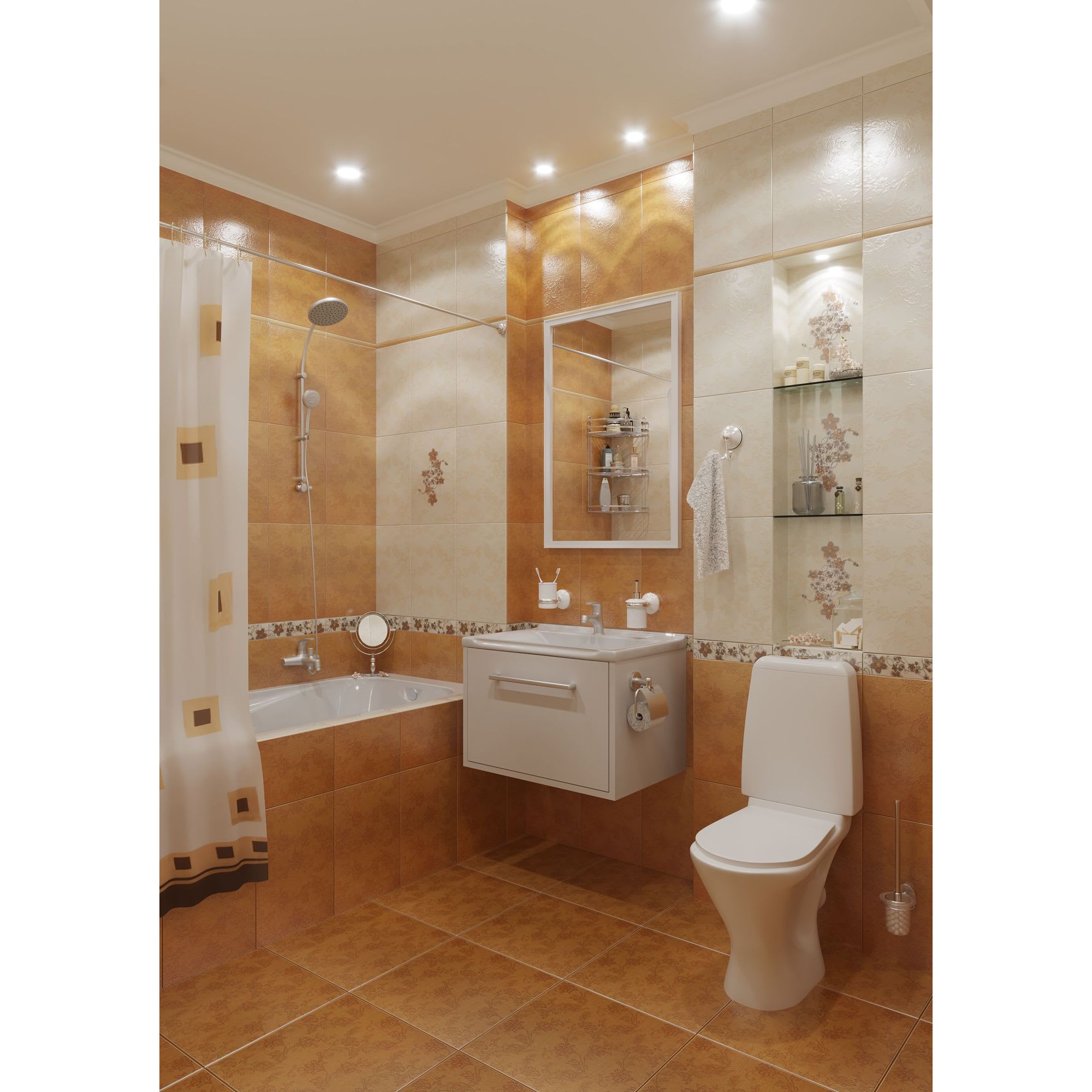 18129443 Плитка настенная «Шёлк» 40х27.5 см 1.65 м2 цвет коричневый Шелк Santreyd  - Вид №3