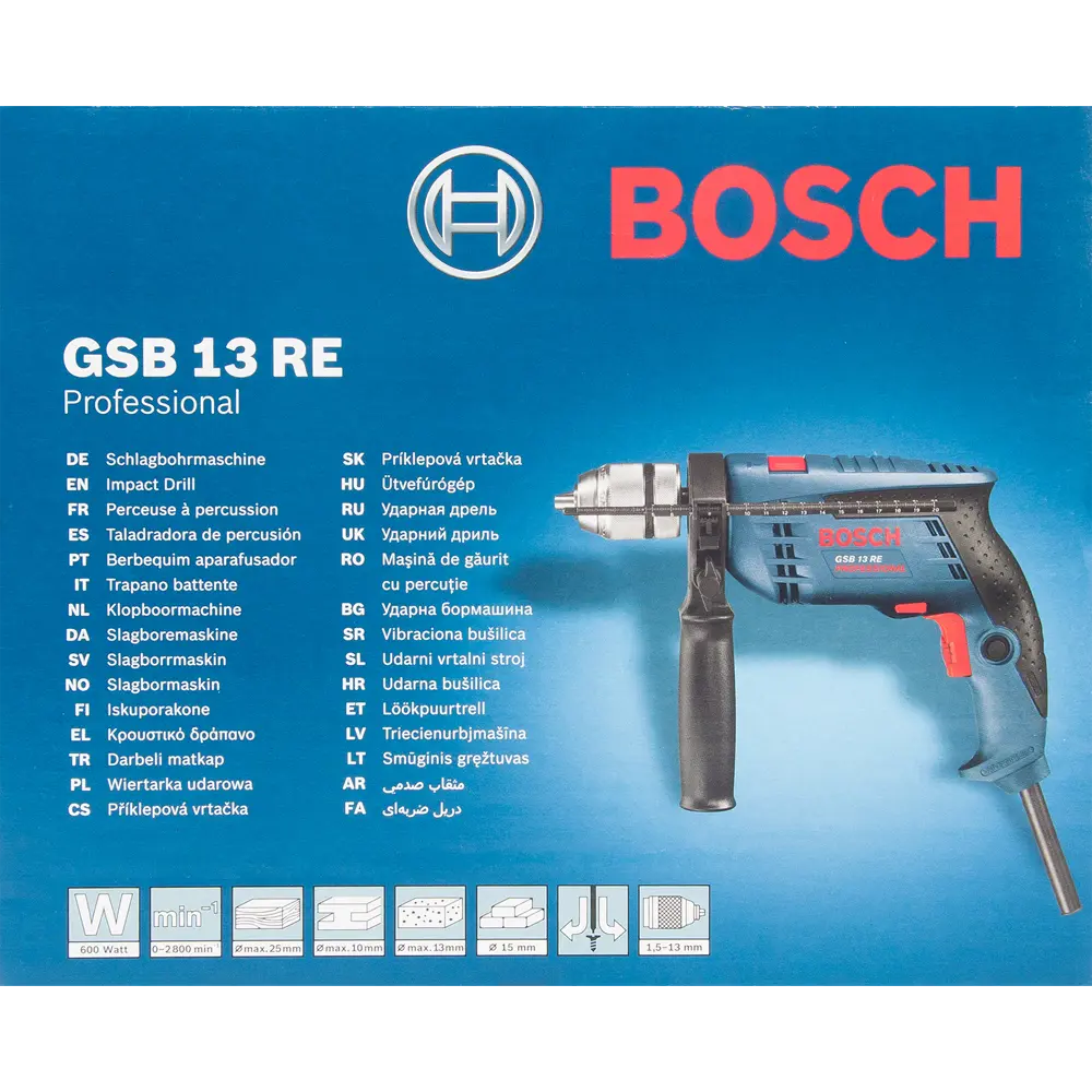 Ударная дрель Bosch GSB 13RE, 0601217100, 600 Вт BOSCH PROFESSIONAL STLM-2030679 - Вид №7