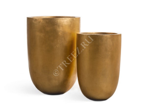 41.3317-04-015-GLD-55 Кашпо  Effectory - серия Metal - Высокий конус-чаша - Сусальное золото Цветочная коллекция