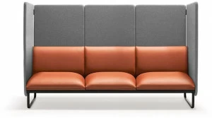 Quinti Sedute Кожаный диван на санках с высокой спинкой Loft x