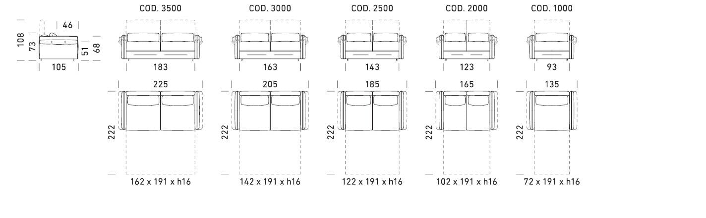 Двуспальный диван-кровать из ткани Dienne Salotti Views ARCH-00022092 - Вид №3