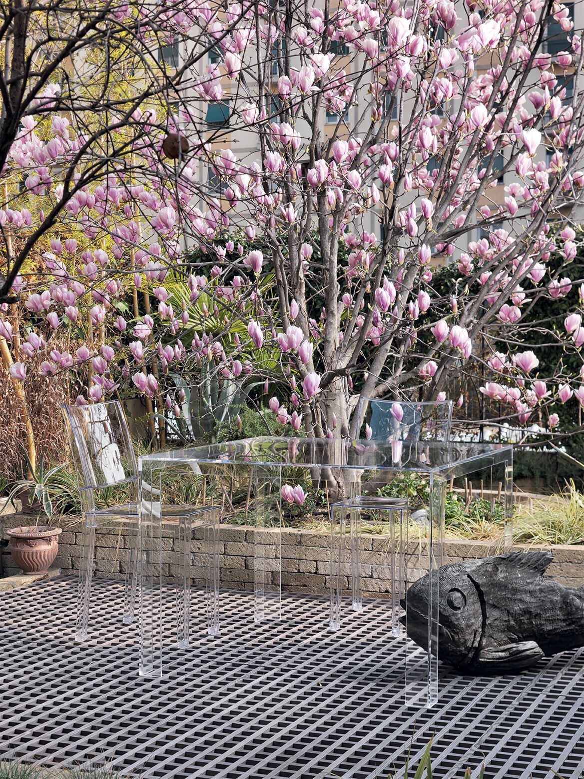 Квадратный обеденный стол из ПММА Kartell INVISIBLE ARCH-00132004 - Вид №1