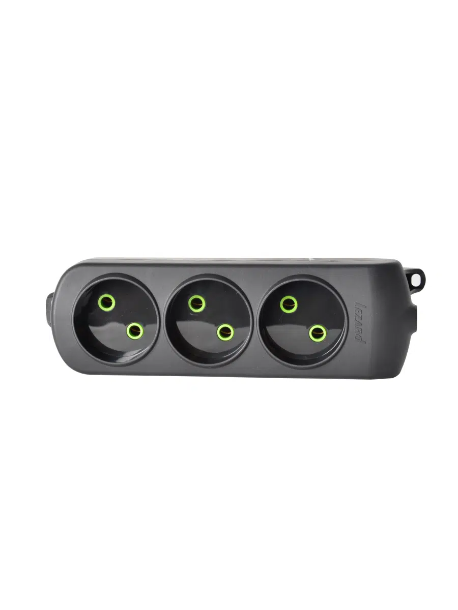 LETITIA Удлинитель без заземления 3 входа черный LEZARD 721B-0303-303