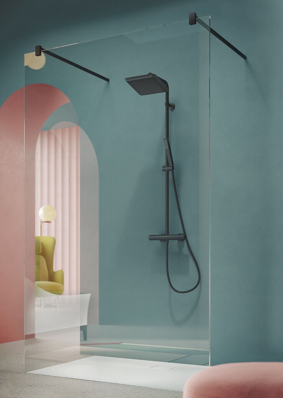 Настенная термостатическая душевая колонна с ручным душем Nobili Seven ARCH-00147929 - Вид №1