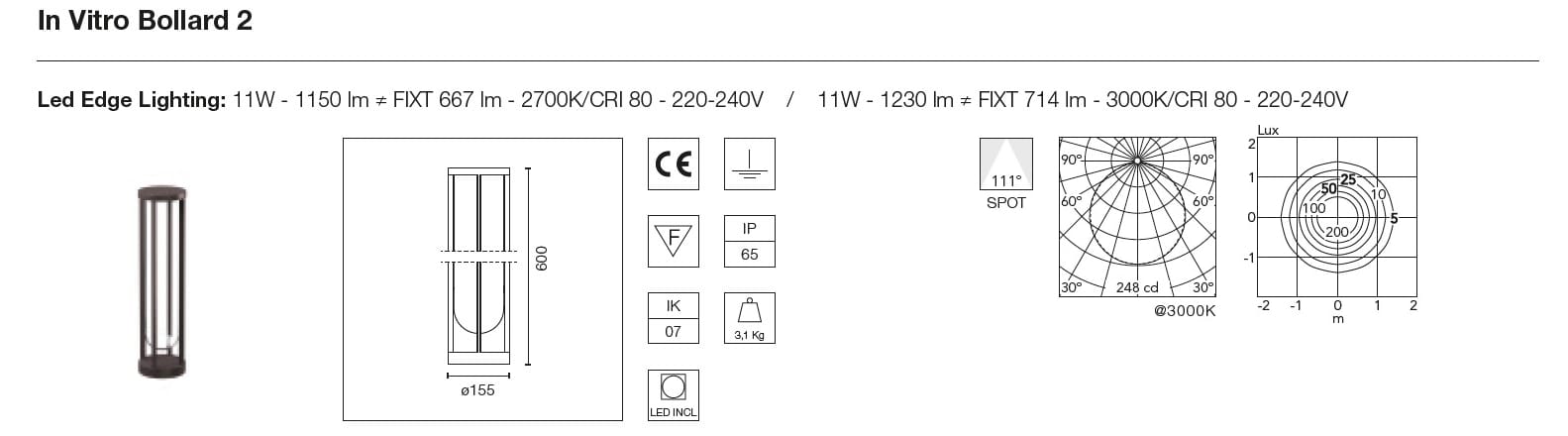 Алюминиевый светодиодный светильник с порошковым покрытием Flos Outdoor Collection-Bollard ARCH-00025520 - Вид №4