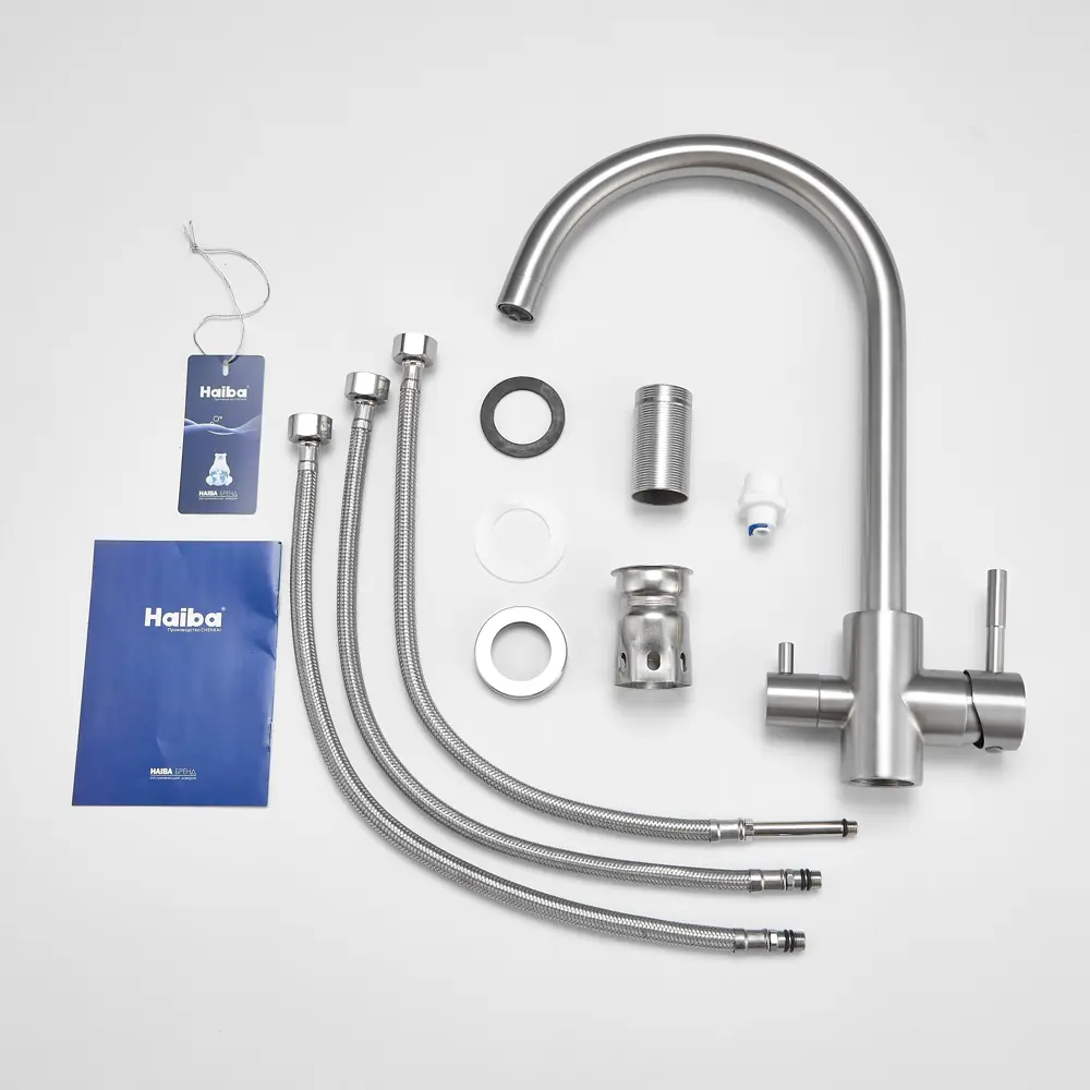 Смеситель для кухни Haiba с поворотным изливом и сатинированным покрытием 89396810 STLM-1578915 - Вид №7