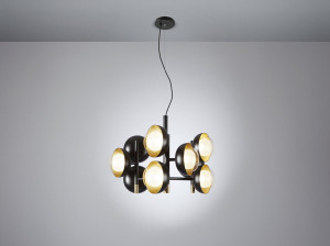 Подвесной светильник из металла и боросиликатного стекла