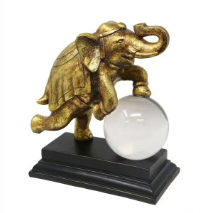 Статуэтка 27х24 см золотая "Слон с шаром" BUREAU СЛОН, ЖИВОТНЫЕ 263048 Золото;прозрачный;черный