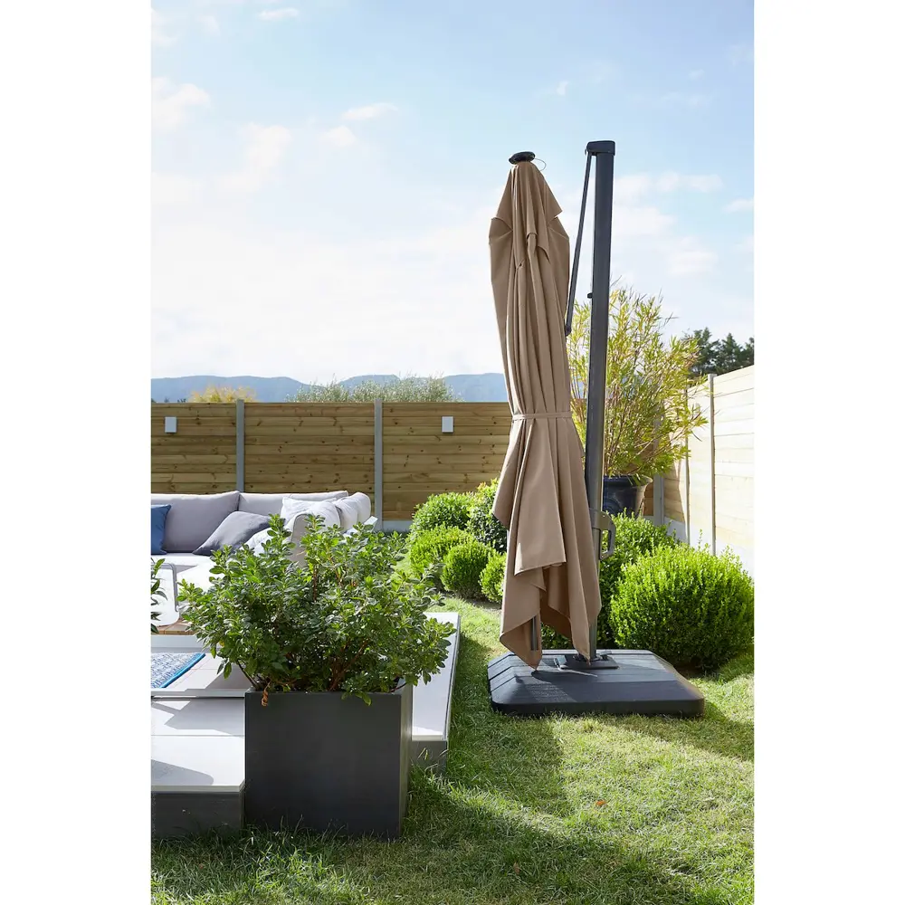 Зонт садовый Naterial Sonora 2.8х3.9 м бежевый с подставкой STLM-2005796 - Вид №21