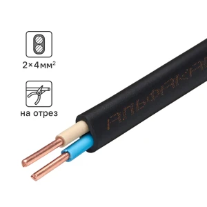 Кабель Альфакабель ВВГпнг(A) 2x4 на отрез ГОСТ