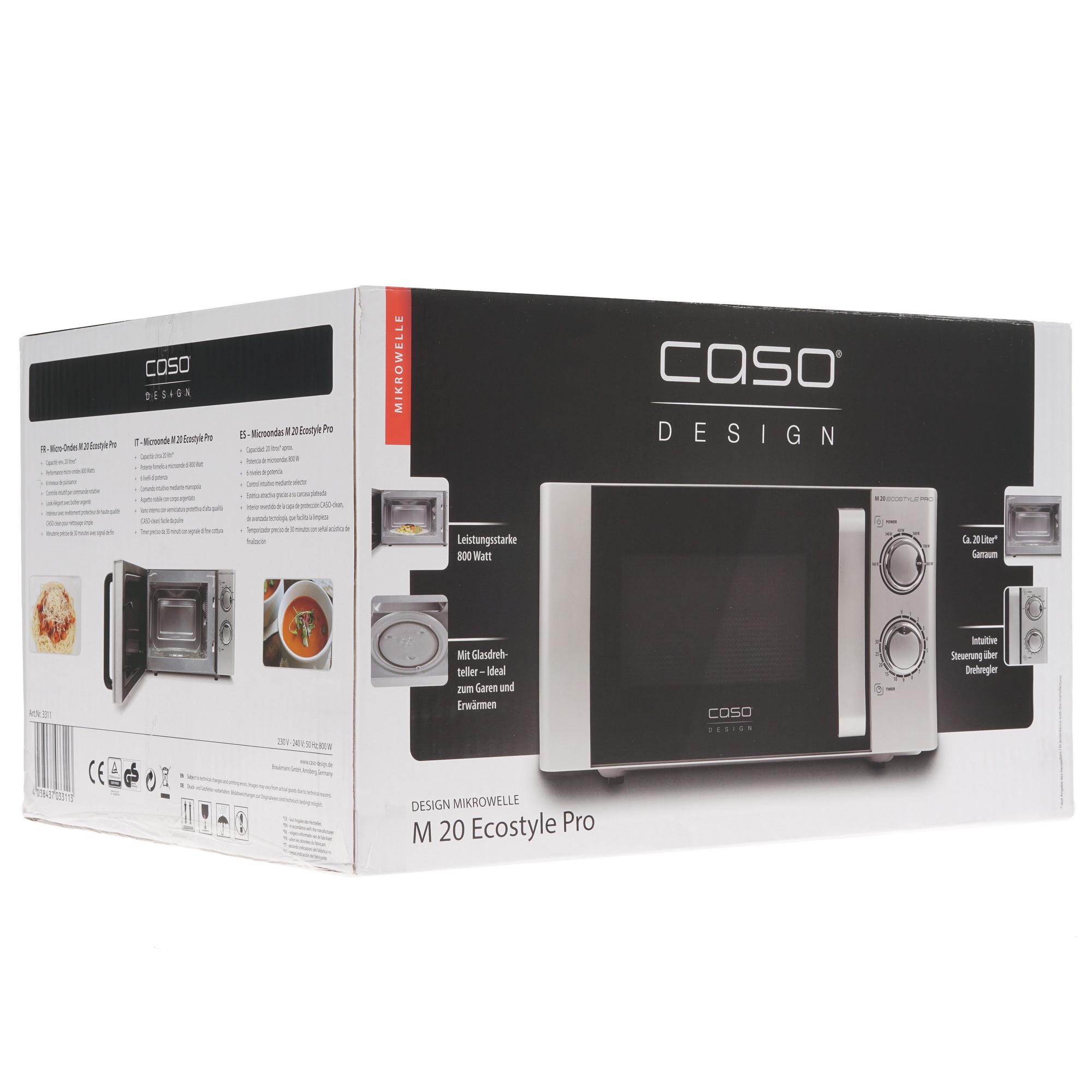 8195360 Микроволновая печь CASO M 20 Ecostyle Pro серебристый STDN-0049301 - Вид №9