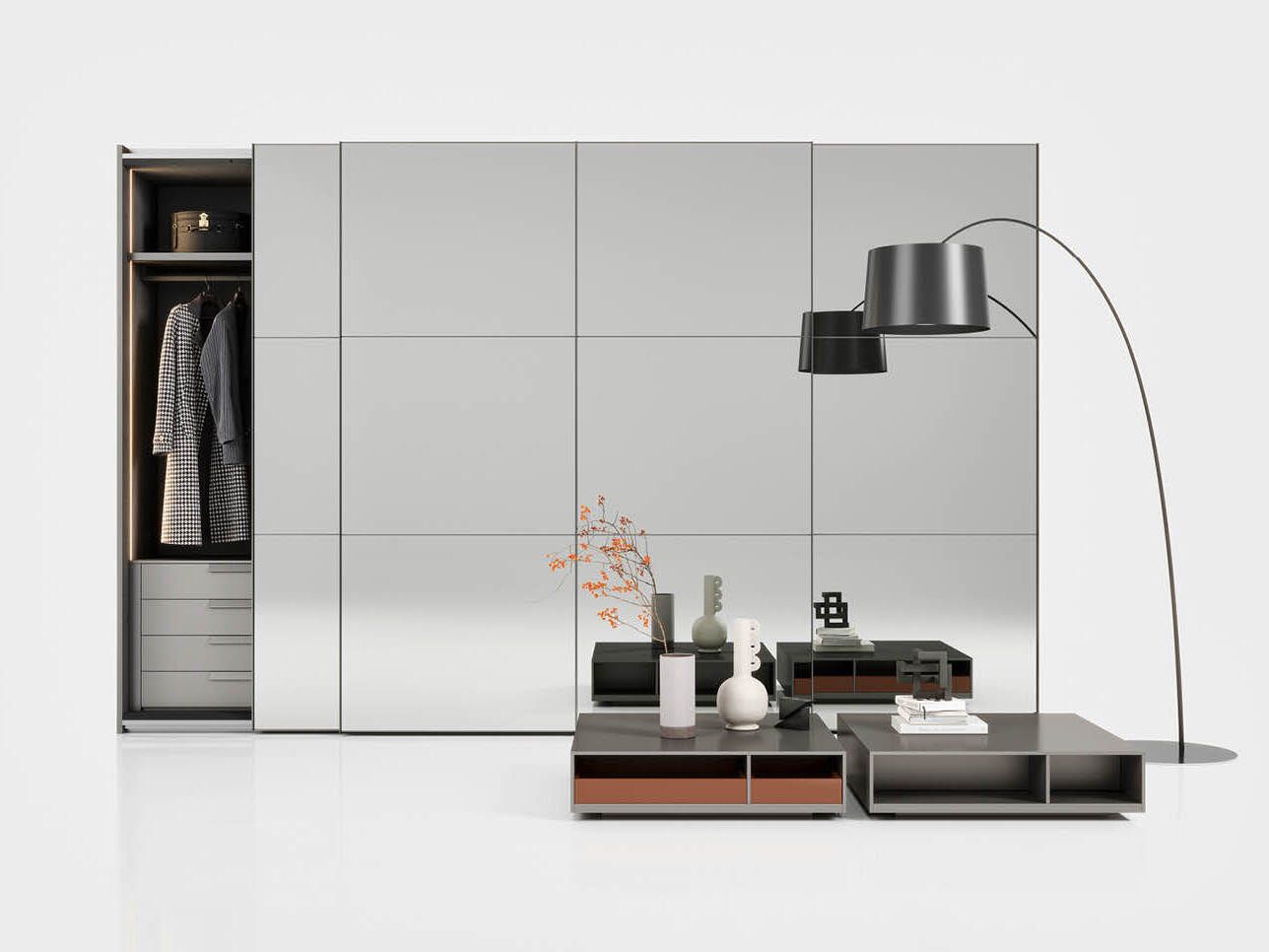 Шкаф с раздвижными дверями с зеркалом Novamobili CRYSTAL ARCH-00108079 - Вид №5