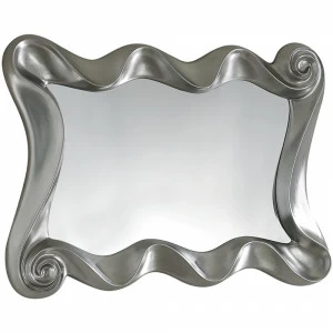 Настенное зеркало в серебряной раме волны Pioggia ESF ДИЗАЙНЕРСКИЕ 043894 Серебро