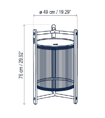 Деревянный светодиодный напольный светильник с батарейным питанием Bover Kando ARCH-00057776 - Вид №6