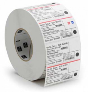 3007202-T Label, paper, 57x51mm. thermal transfer, z-selct 2000t, coated, permanent adhesive, 25mm core, perforation (1370 labels per roll) Zebra